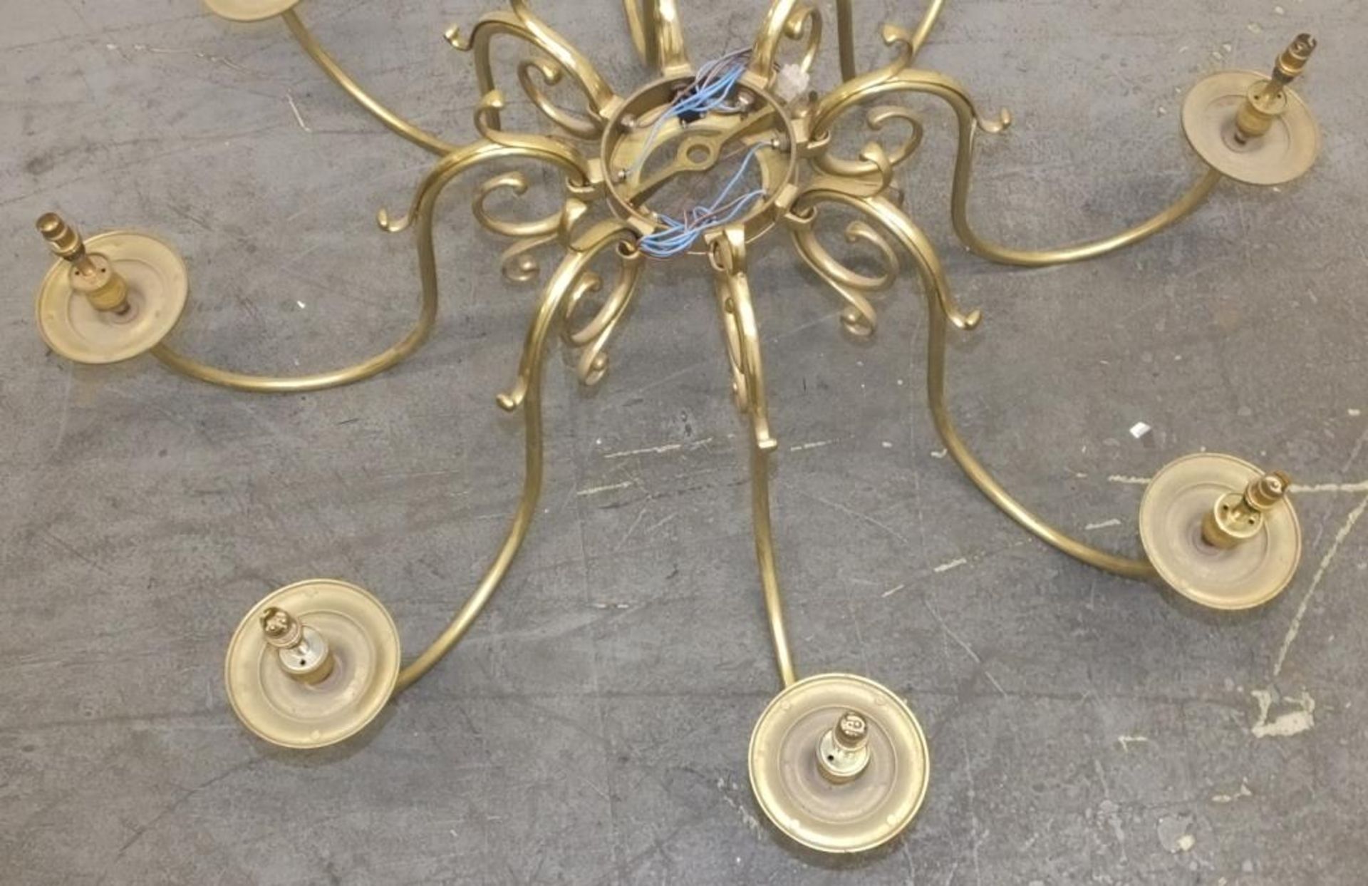 Large Brass Chandelier Light Fittings from Chatham House. - Image 13 of 25