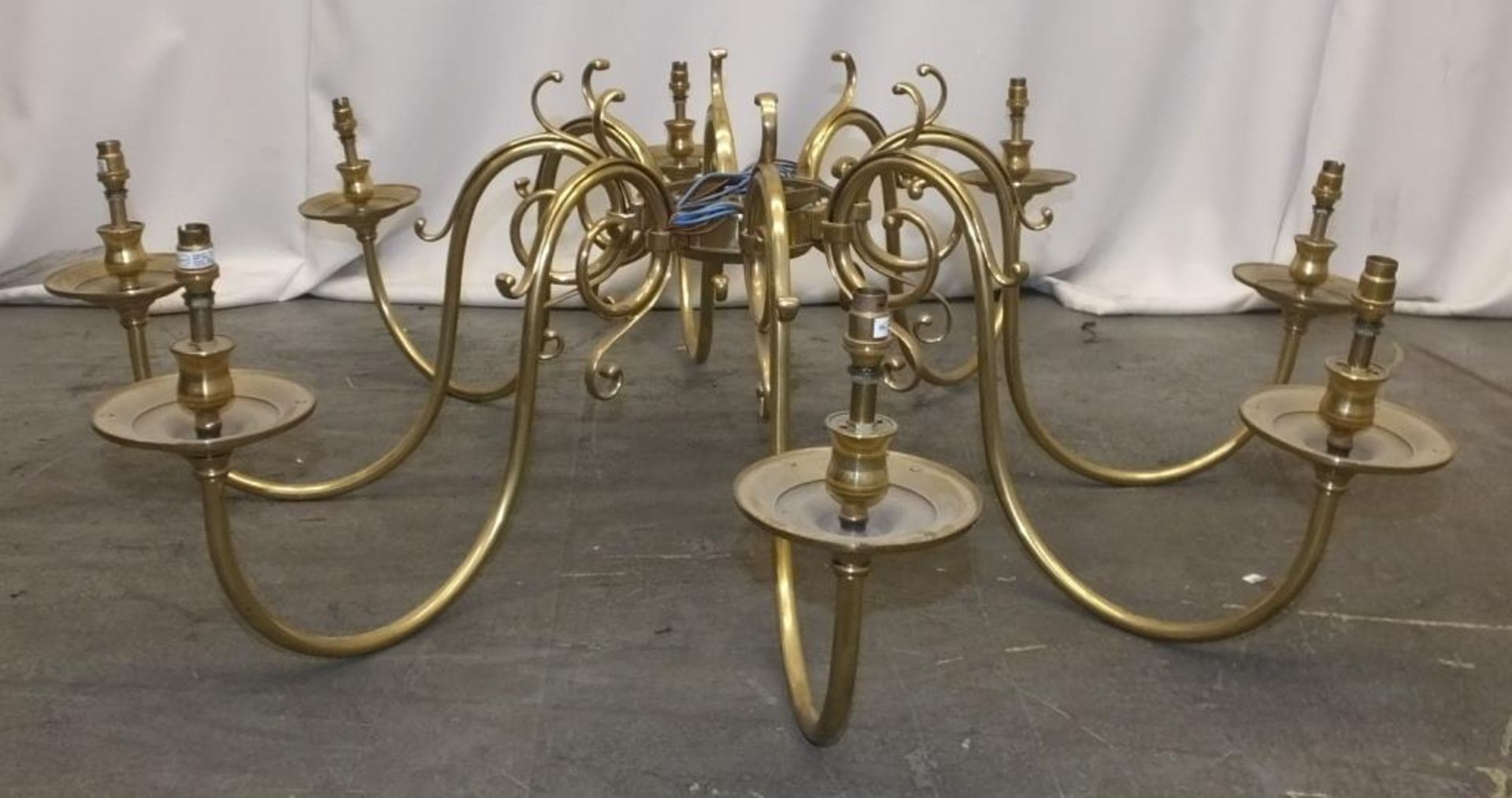 Large Brass Chandelier Light Fittings from Chatham House. - Image 14 of 25