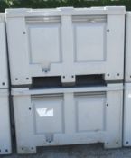 2x Plastic Storage Bin / pallets L1220 x W1020 x H830mm