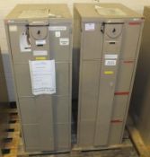 2x 4 Drawer Filing Cabinet with Mersey Lock Bar W470 x L660 x H1320mm.