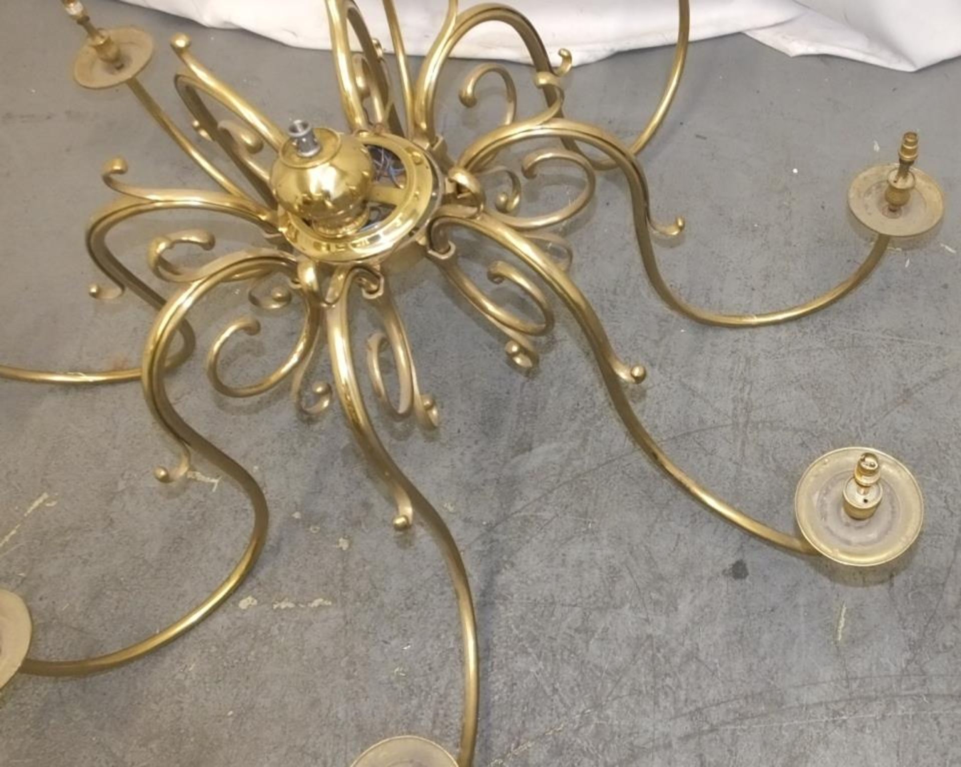 Large Brass Chandelier Light Fittings from Chatham House. - Image 9 of 25