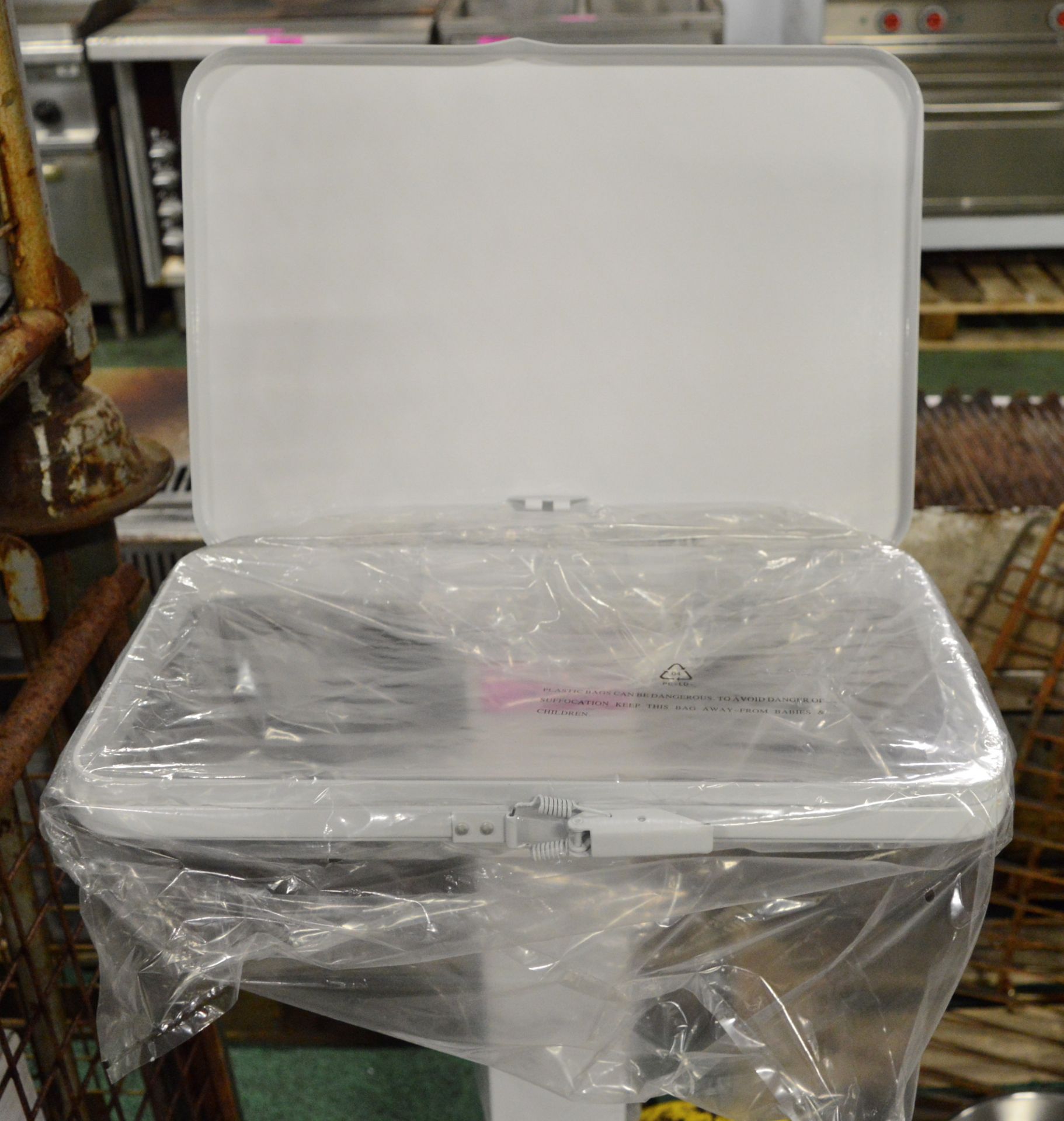 Assorted Saucepans. Plastic Trays. Waste Bag Stand. - Image 4 of 5