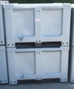 2x Plastic Storage Bin / pallets L1220 x W1020 x H830mm