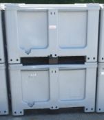 2x Plastic Storage Bin / pallets L1220 x W1020 x H830mm