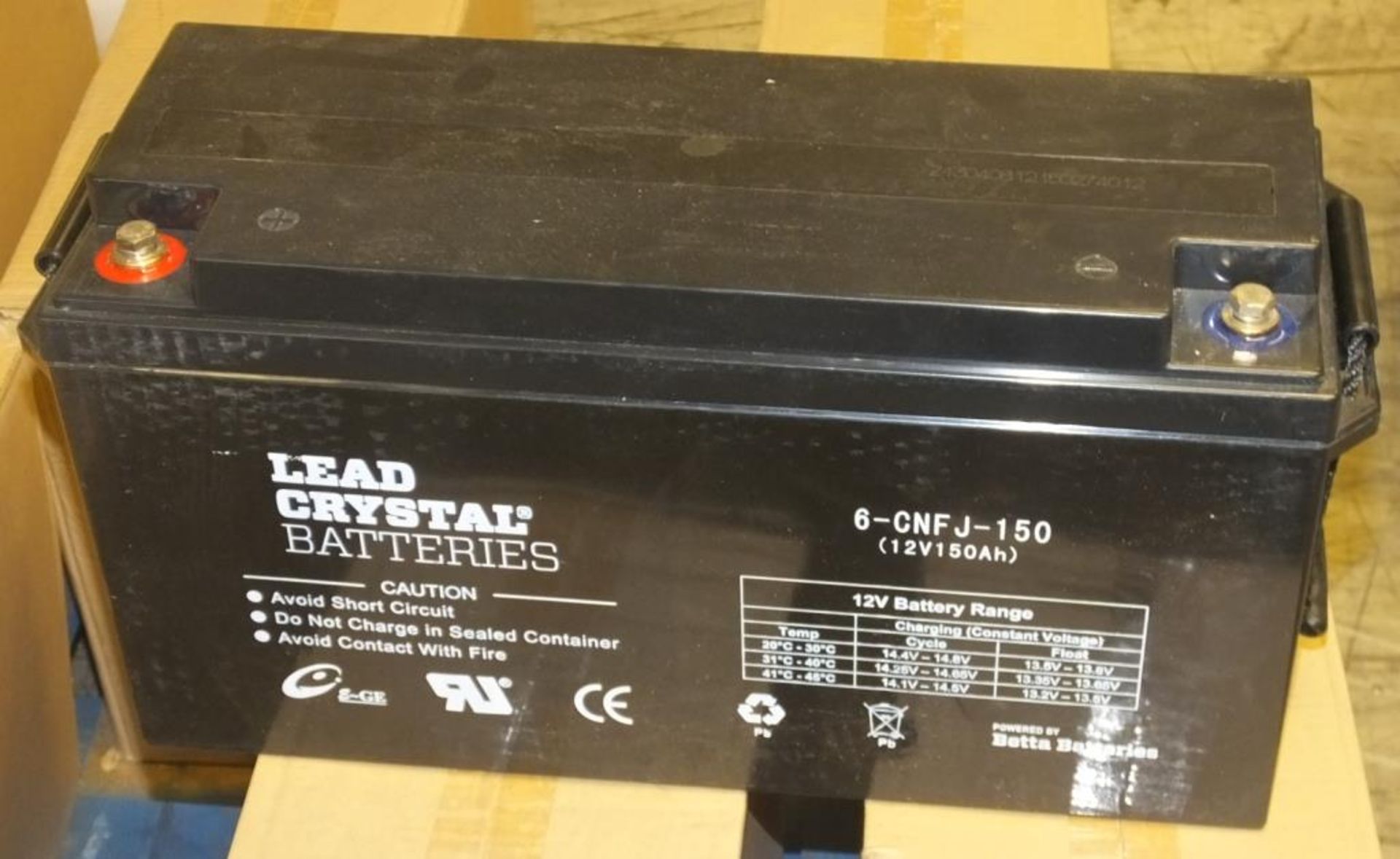 Betta Batteries Lead crystal battery 6-CNFT-150 - 12V 150Ah - 46kg (untested) - Image 2 of 4