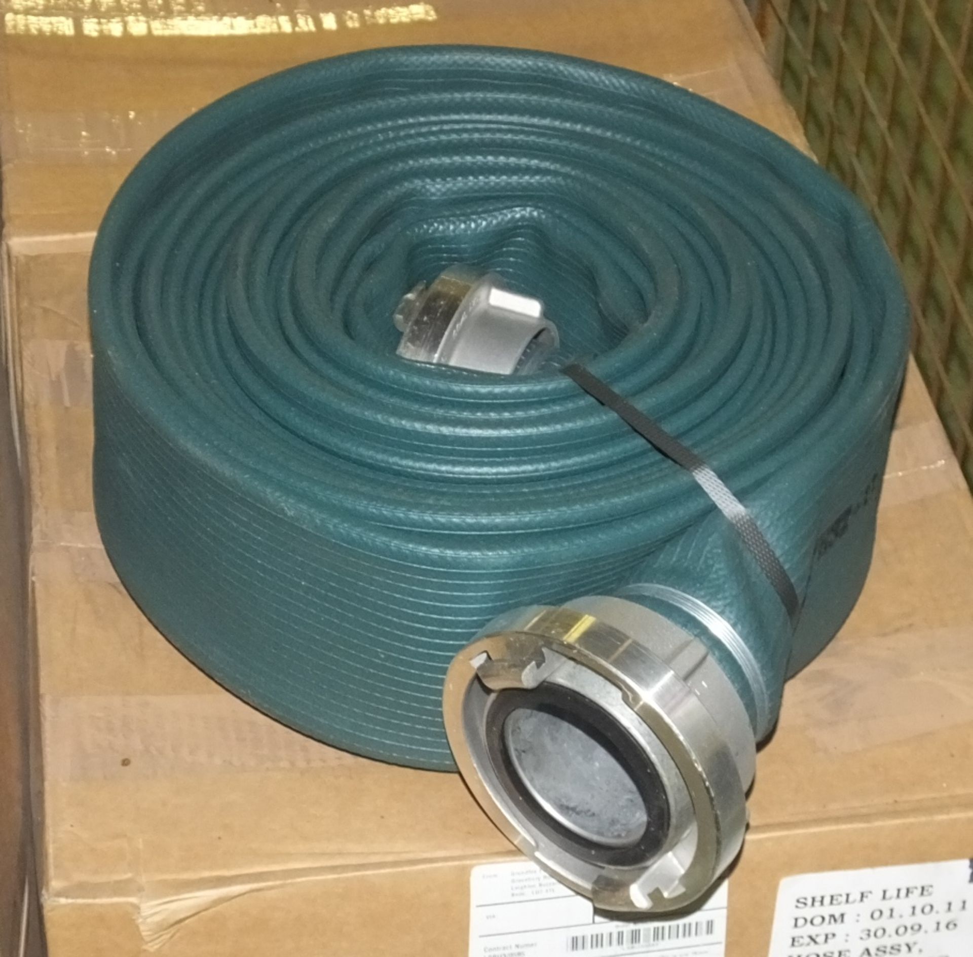 10x Hose Layflat 75mm Bore x 10m c/w 75mm Storz Couplings - Image 2 of 3