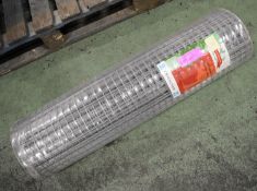 30m Galvanised Welded Mesh 36" Wide 1" Mesh Size.