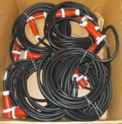 6x Mennekes 63A-6h/3p Extension Cable H07RN-F 5G16 Aenor