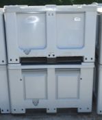 2x Plastic Storage Bin / pallets L1220 x W1020 x H830mm