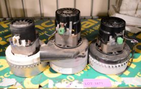 3x Ametek 116556-13 36V DC Vacuum Cleaner Motors & Fans.