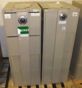 2x 4 Drawer Filing Cabinets with Spin Lock Bar W470 x L700 x H1320mm.