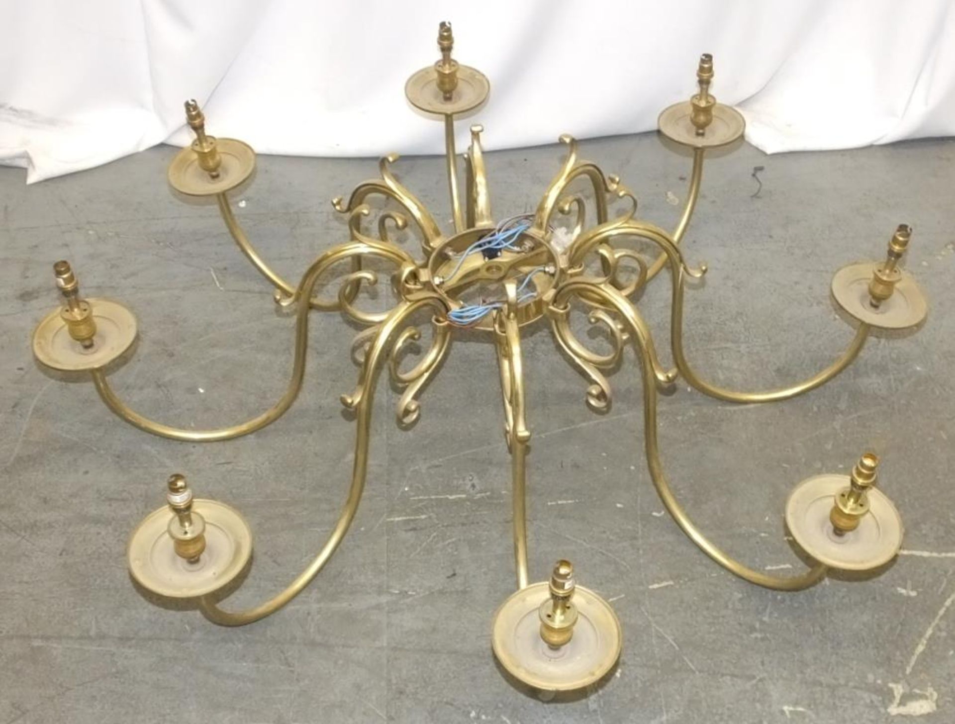 Large Brass Chandelier Light Fittings from Chatham House. - Image 11 of 25