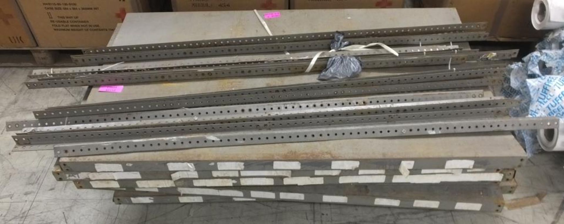 Racking assembly - angle uprights, shelves, bolts