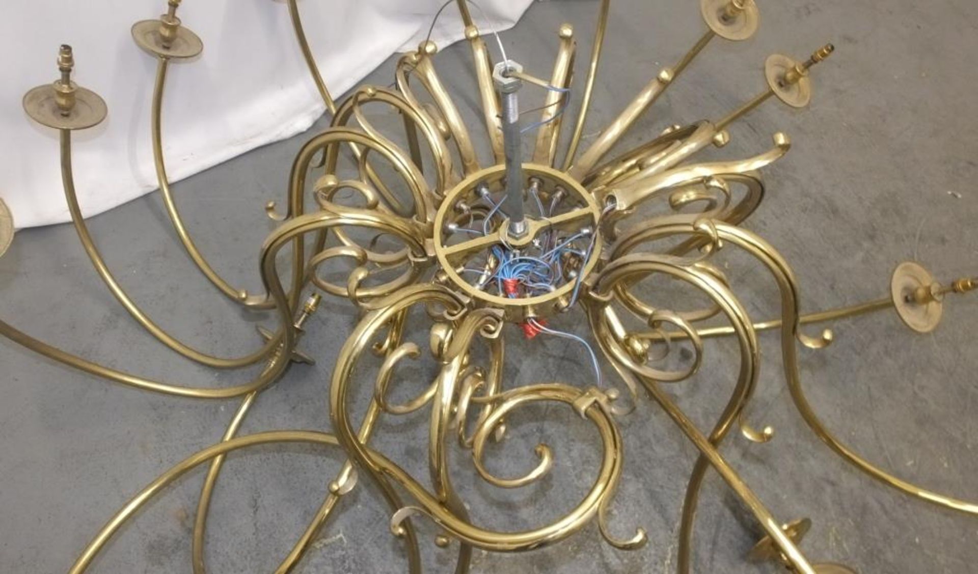 Large Brass Chandelier Light Fittings from Chatham House. - Image 2 of 25