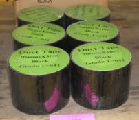 6x Rolls Duct tape 96mm x 50M - black Grade 1-641