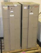 2x 4 Drawer Filing Cabinet with Mersey Lock Bar W470 x L660 x H1320mm.