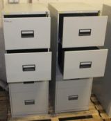 2x 4 Drawer Filing Cabinets L470 x W620 x H1330mm.