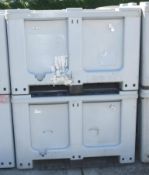 2x Plastic Storage Bin / pallets L1220 x W1020 x H830mm