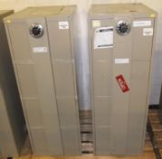 2x 4 Drawer Filing Cabinets with Spin Lock Bar W470 x L700 x H1320mm.