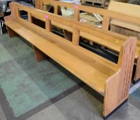 Oak Church Pew L3190 x W480 x H840mm - COLLECTION ONLY.