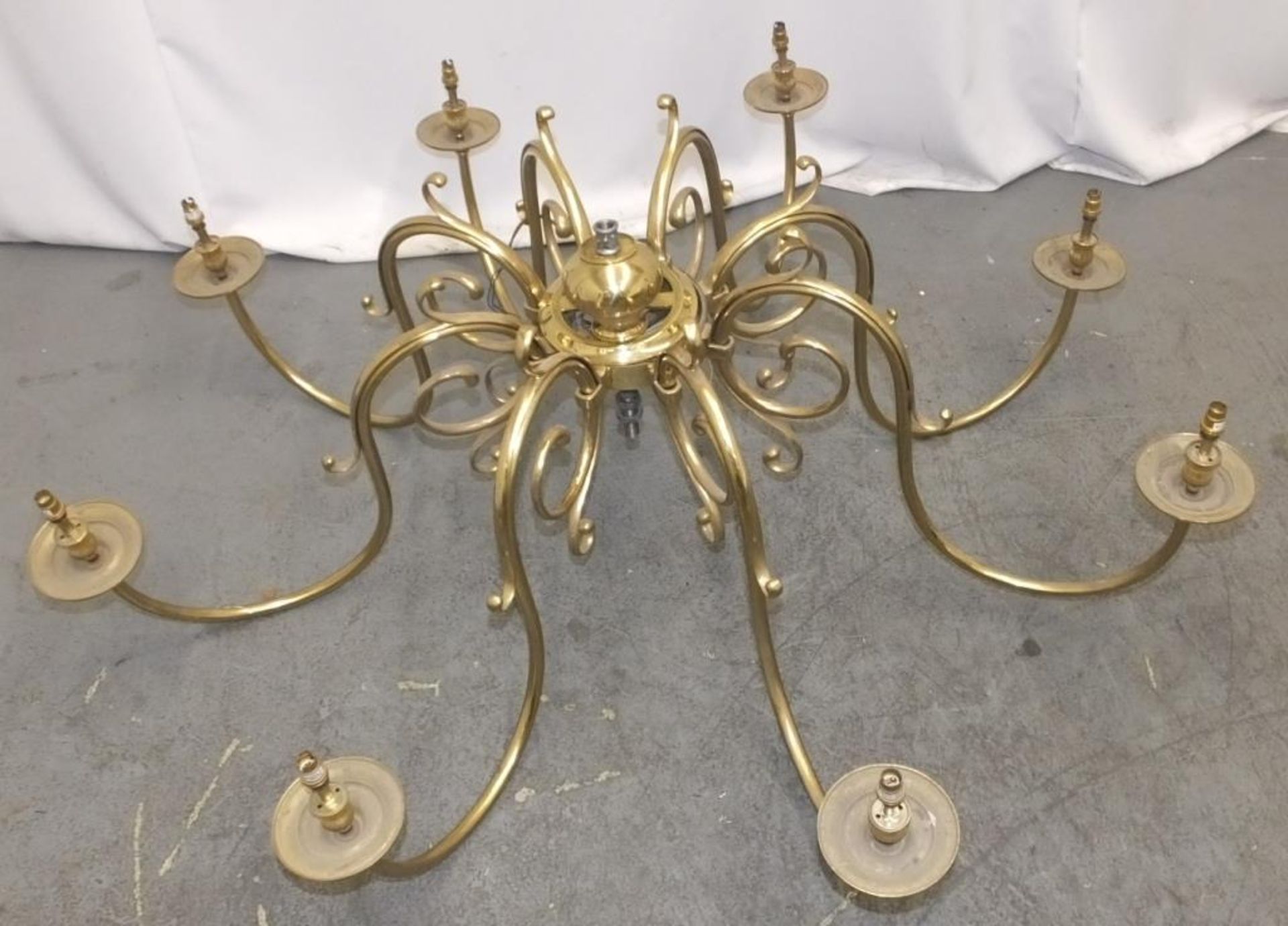Large Brass Chandelier Light Fittings from Chatham House. - Image 7 of 25