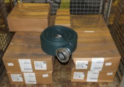 10x Hose Layflat 75mm Bore x 10m c/w 75mm Storz Couplings