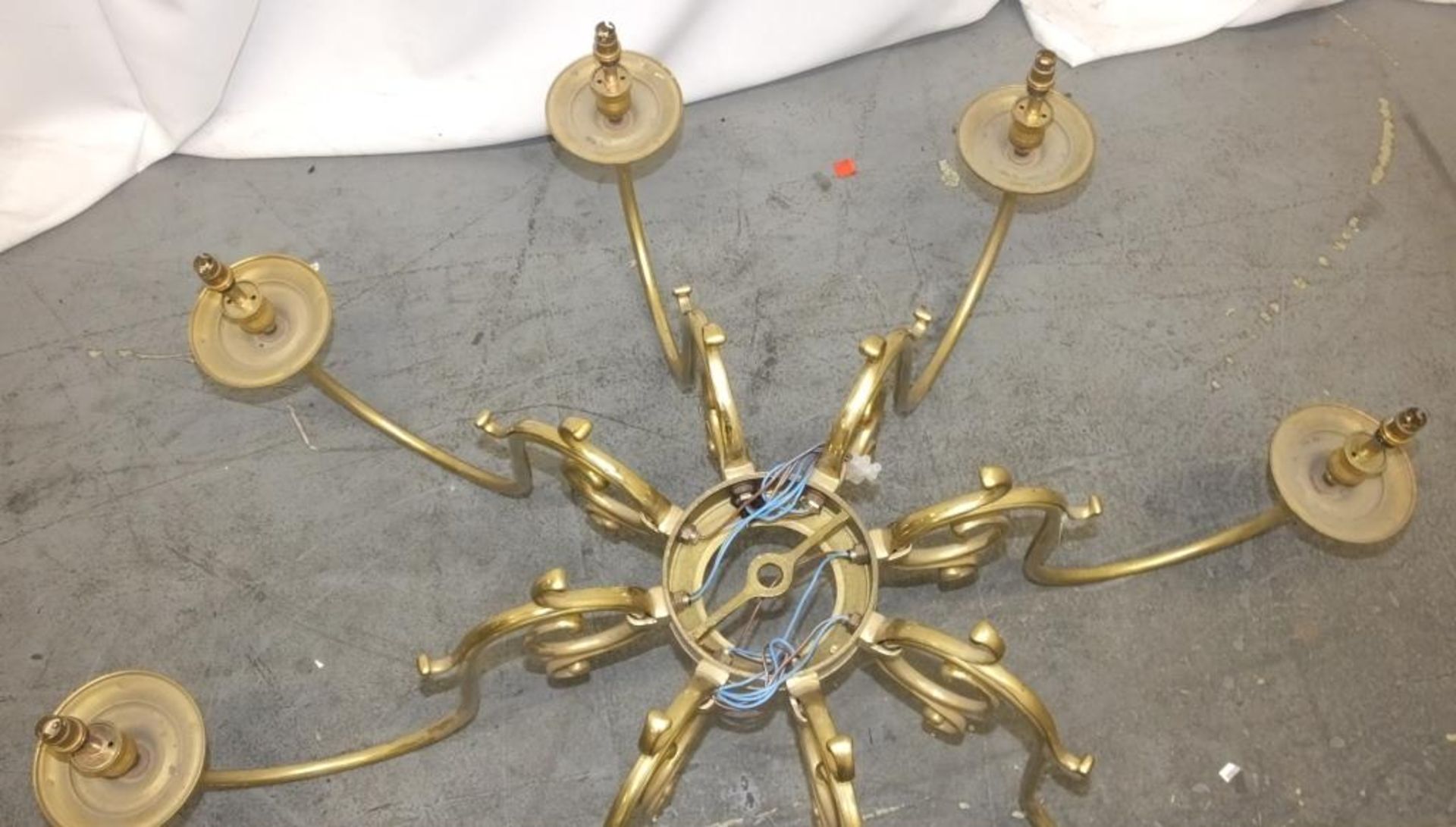Large Brass Chandelier Light Fittings from Chatham House. - Image 12 of 25