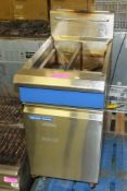 Blue Seal GT46 Double Gas Fired Deep Fat Fryer - No Baskets.