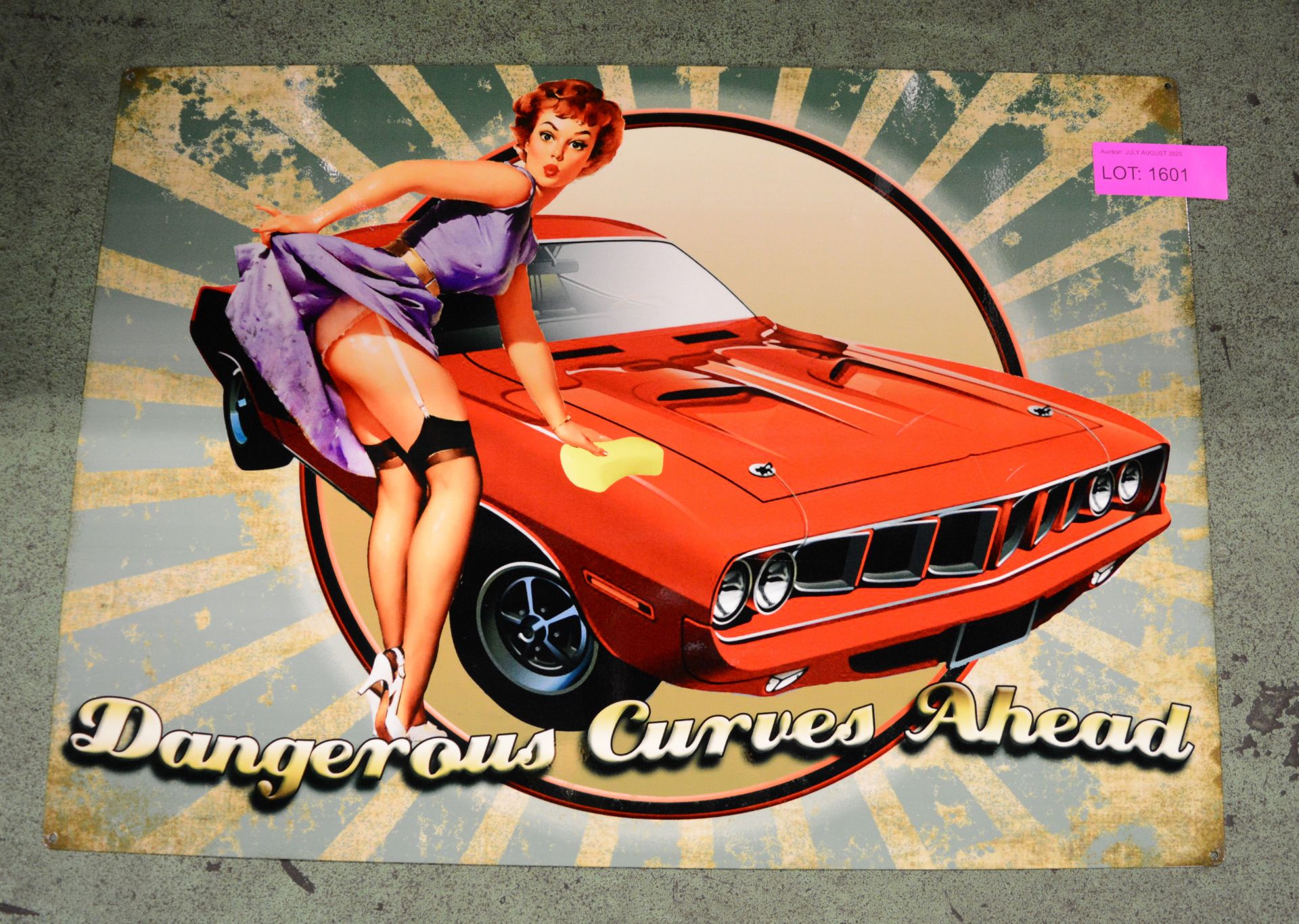 Dangerous Curves Tin Sign 700x500mm.