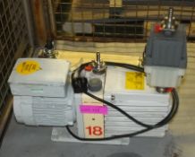 Edwards 2 stage 18 vacuum pump - E2M 18 PFPE with wooden transit cart