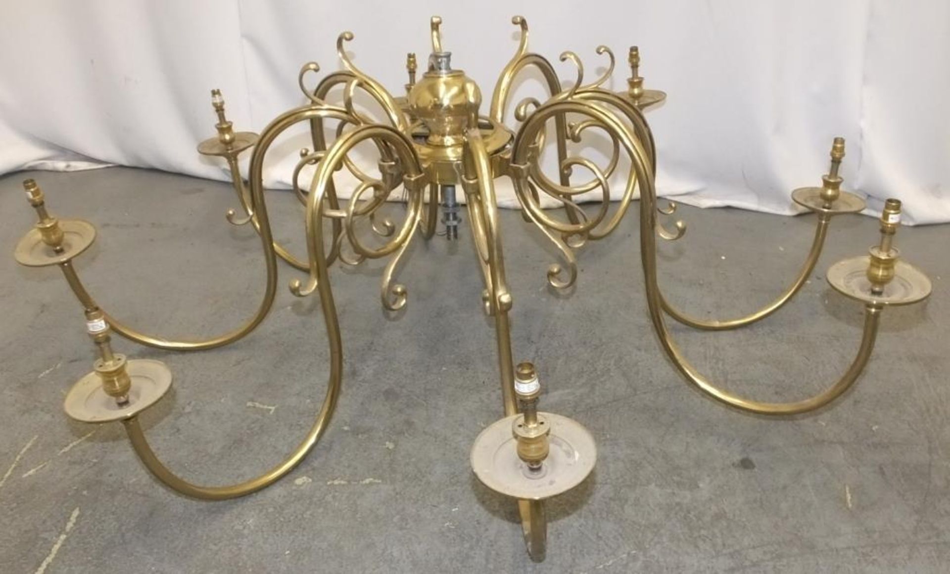 Large Brass Chandelier Light Fittings from Chatham House. - Image 10 of 25