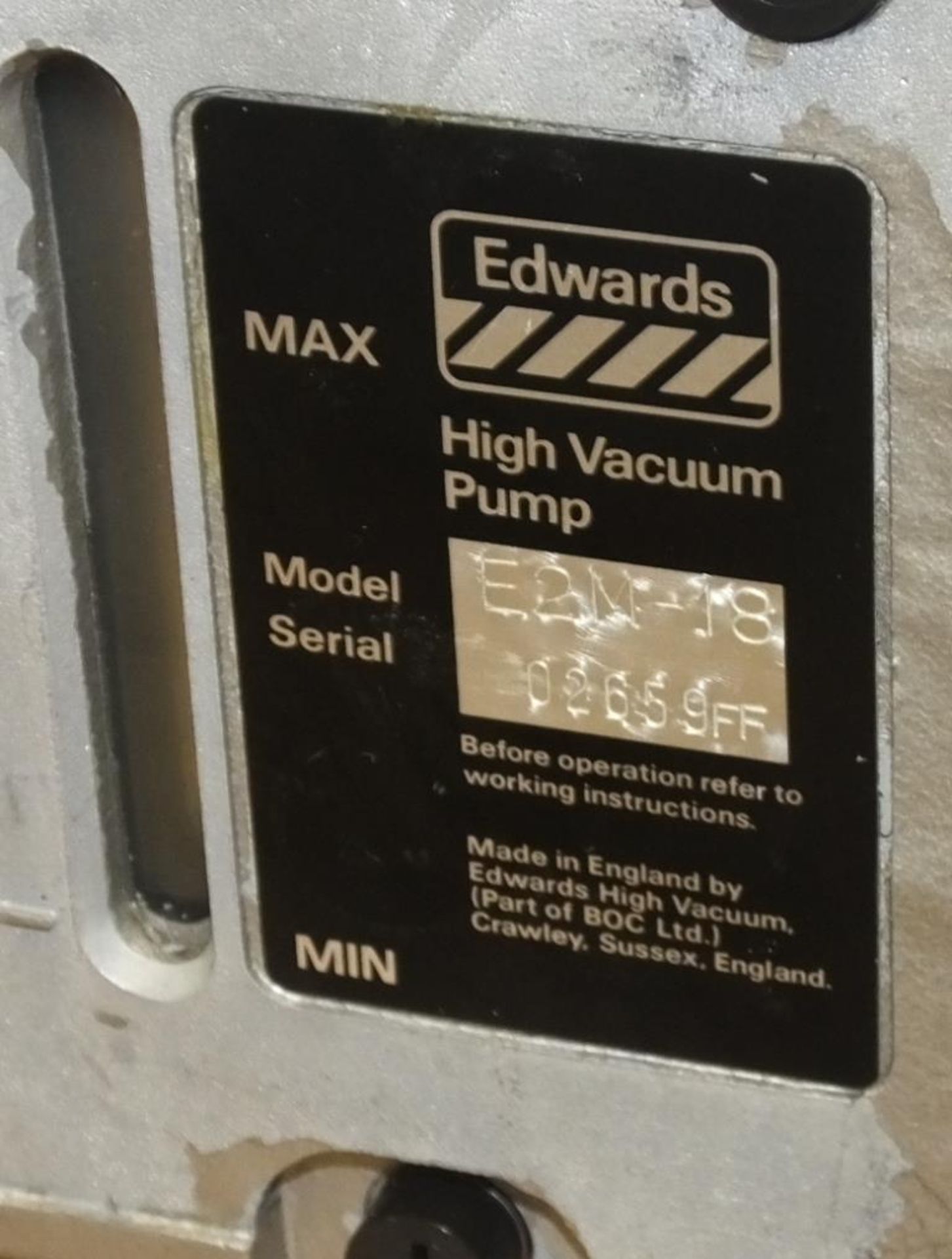 Edwards 2 stage 18 vacuum pump - E2M 18 - Image 2 of 2