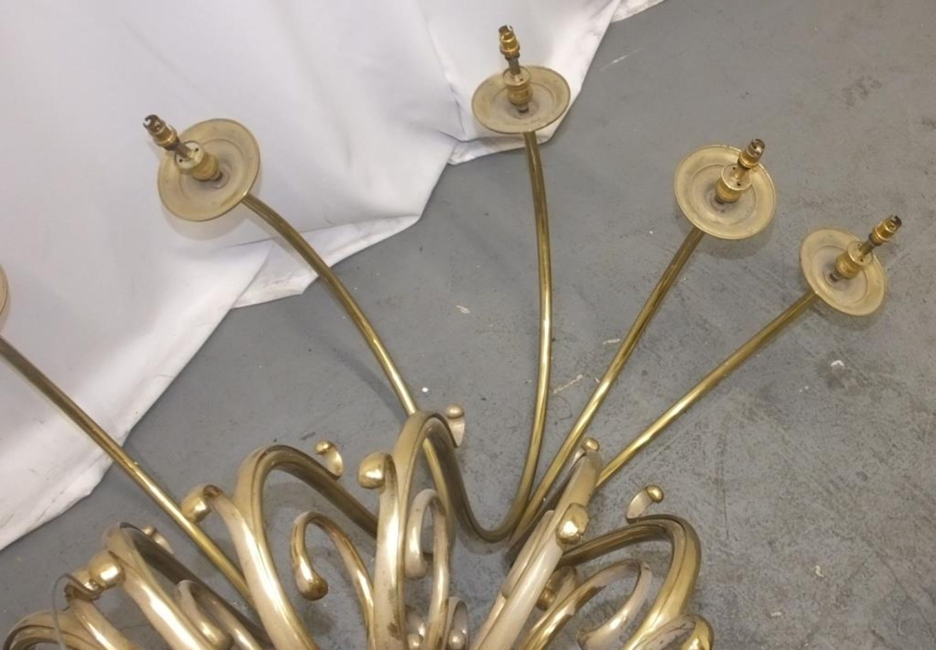 Large Brass Chandelier Light Fittings from Chatham House. - Image 4 of 25