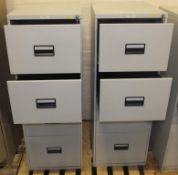 2x 4 Drawer Filing Cabinets L470 x W620 x H1330mm.