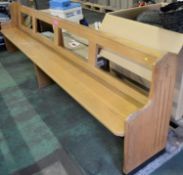 Oak Church Pew L3190 x W480 x H840mm - COLLECTION ONLY.