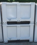 2x Plastic Storage Bin / pallets L1220 x W1020 x H830mm