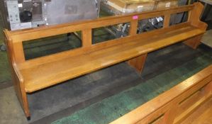 Oak Church Pew L3190 x W480 x H840mm - COLLECTION ONLY.