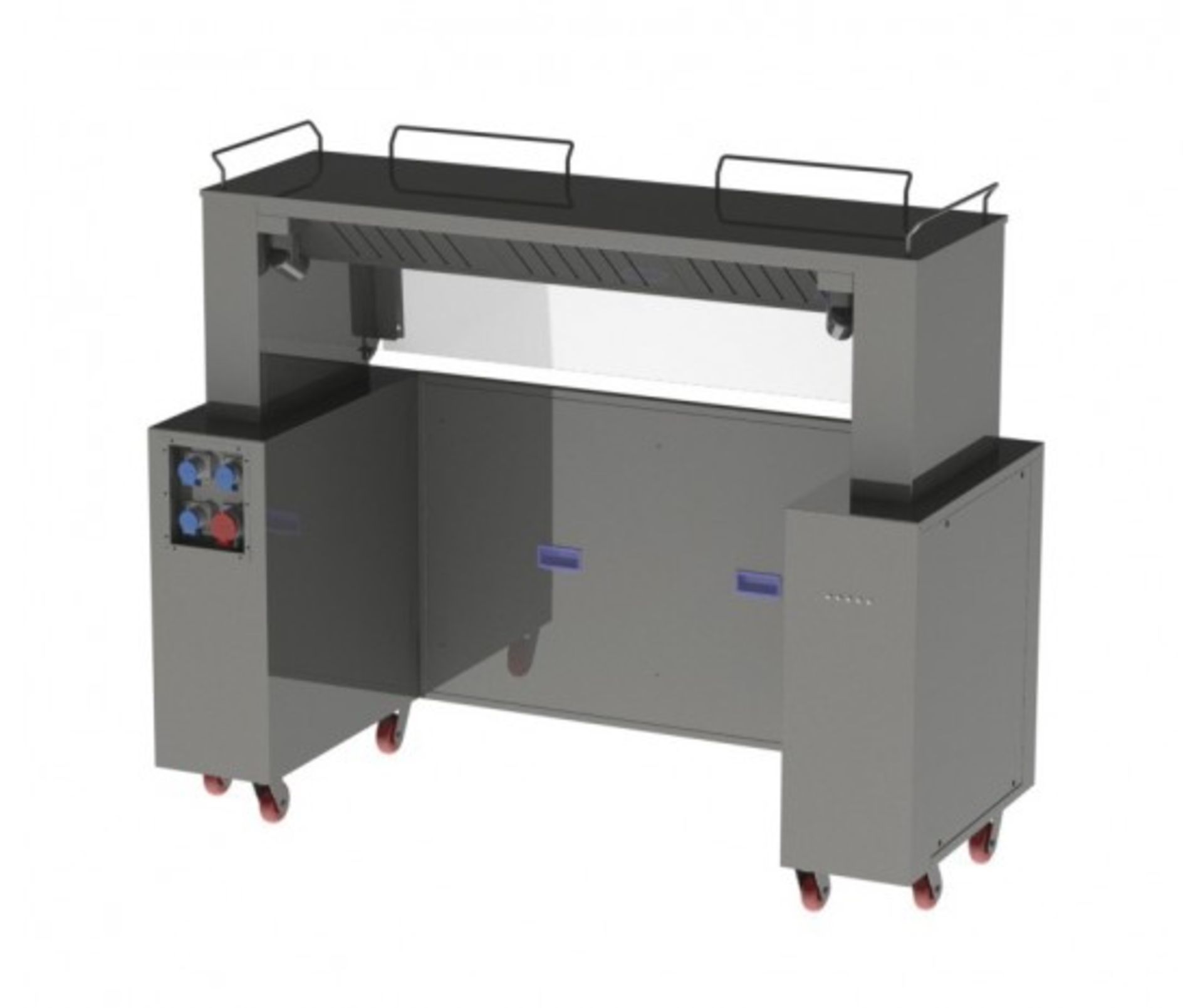 Front cooking station RMBEVFCS-03 with carbon filtration, ideal for show cooking, 3 phase electric,
