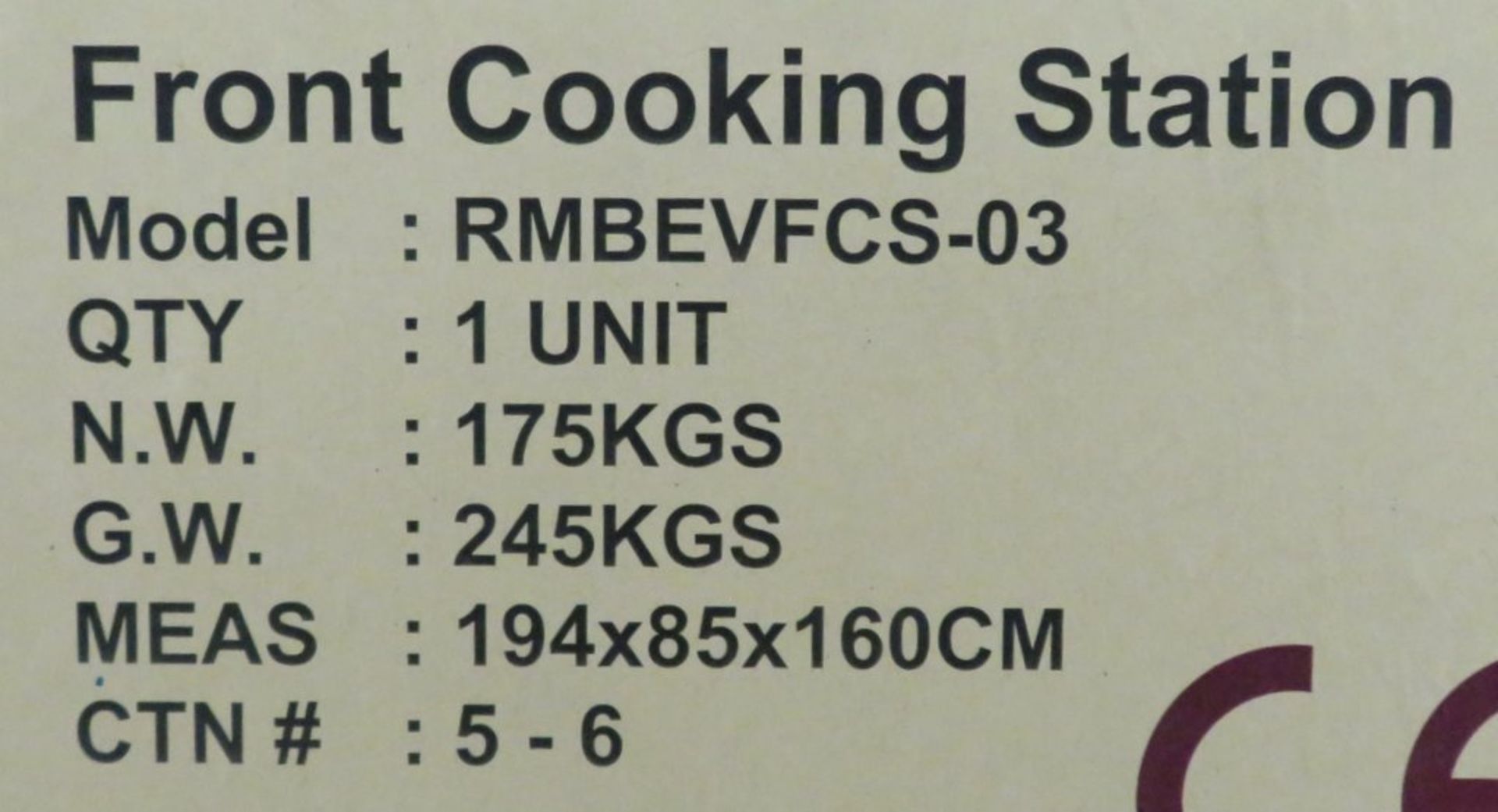 Front cooking station RMBEVFCS-03 with carbon filtration, ideal for show cooking, 3 phase electric, - Image 9 of 9