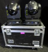 Pair of Martin Rush MH3 beam in twin flightcase