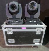 Pair of Chauvet Rogue R2 Beam in twin flightcase - working