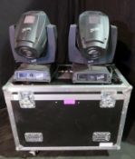 Pair of Clay Paky Alpha Spot HPE 700 in twin flightcase