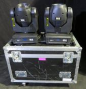 Pair of Martin Rush MH3 beam in twin flightcase