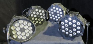 4x black LED parcans for spares or repairs