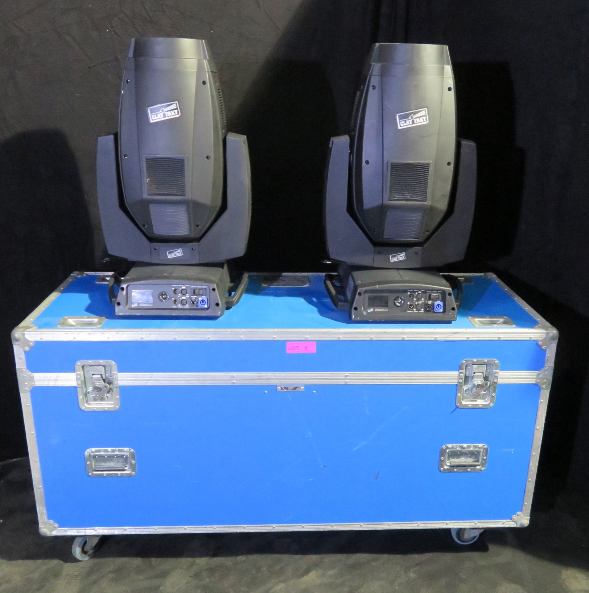 Pair of Clay Paky Alpha Spot HPE 1500 in twin flightcase