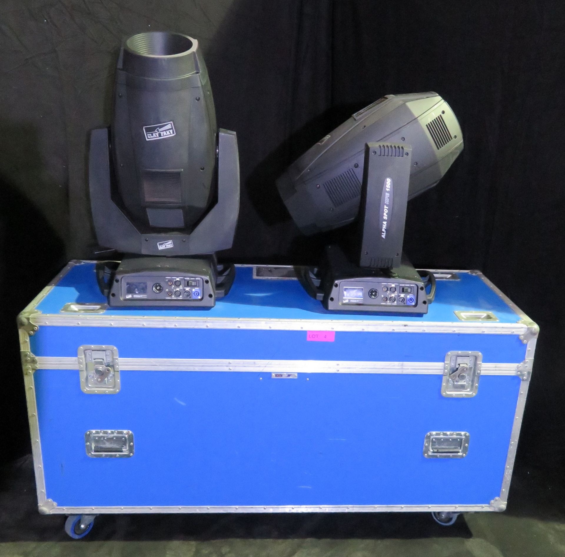 Pair of Clay Paky Alpha Spot HPE 1500 in twin flightcase