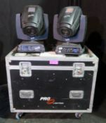 Pair of Clay Paky Alpha Spot HPE 700 in twin flightcase