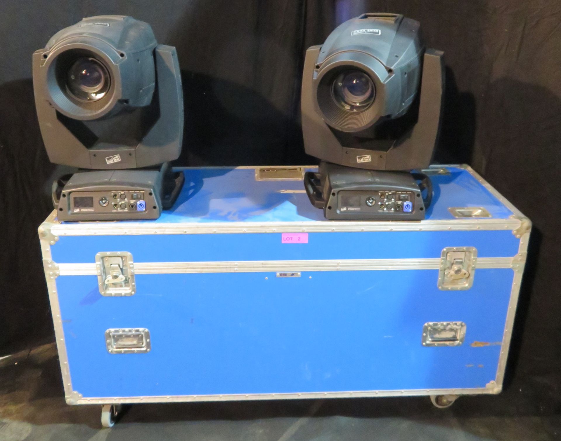 Pair of Clay Paky Alpha Spot HPE 1500 in twin flightcase