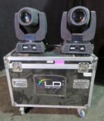 Pair of Chauvet Rogue R1 Beam in twin flightcase