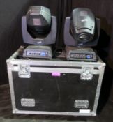 Pair of Clay Paky Alpha Spot HPE 700 in twin flightcase